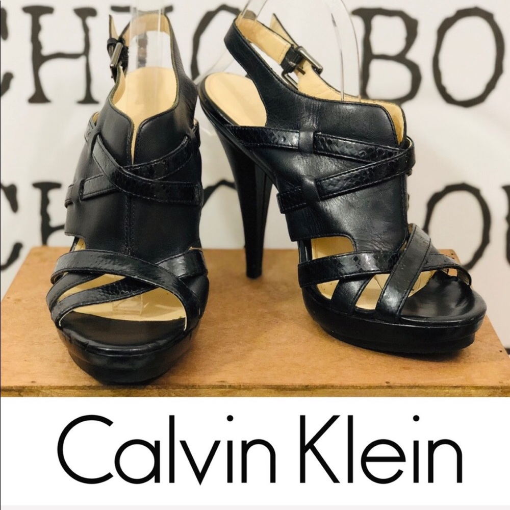 CALVIN KLEIN “Gene” Slingback Platform Sandle